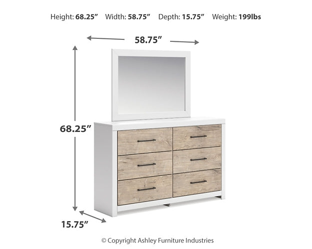 Charbitt King Panel Bed with Mirrored Dresser