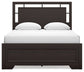 Covetown Queen Panel Bed with Mirrored Dresser, Chest and 2 Nightstands