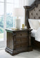 Maylee King Upholstered Bed with Mirrored Dresser, Chest and 2 Nightstands