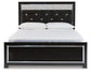 Kaydell Queen Upholstered Panel Bed with Mirrored Dresser and 2 Nightstands