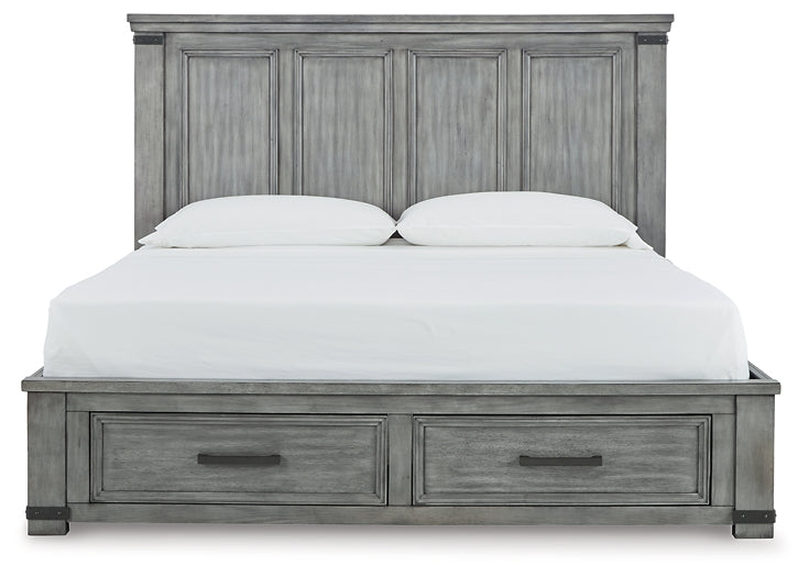 Russelyn King Storage Bed with Mirrored Dresser, Chest and 2 Nightstands