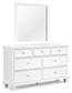 Fortman Queen Panel Bed with Mirrored Dresser and 2 Nightstands