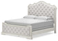 Arlendyne California King Upholstered Bed with Mirrored Dresser and Nightstand